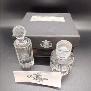 Oleg Cassini Crystal Perfume Bottle Set New in Box